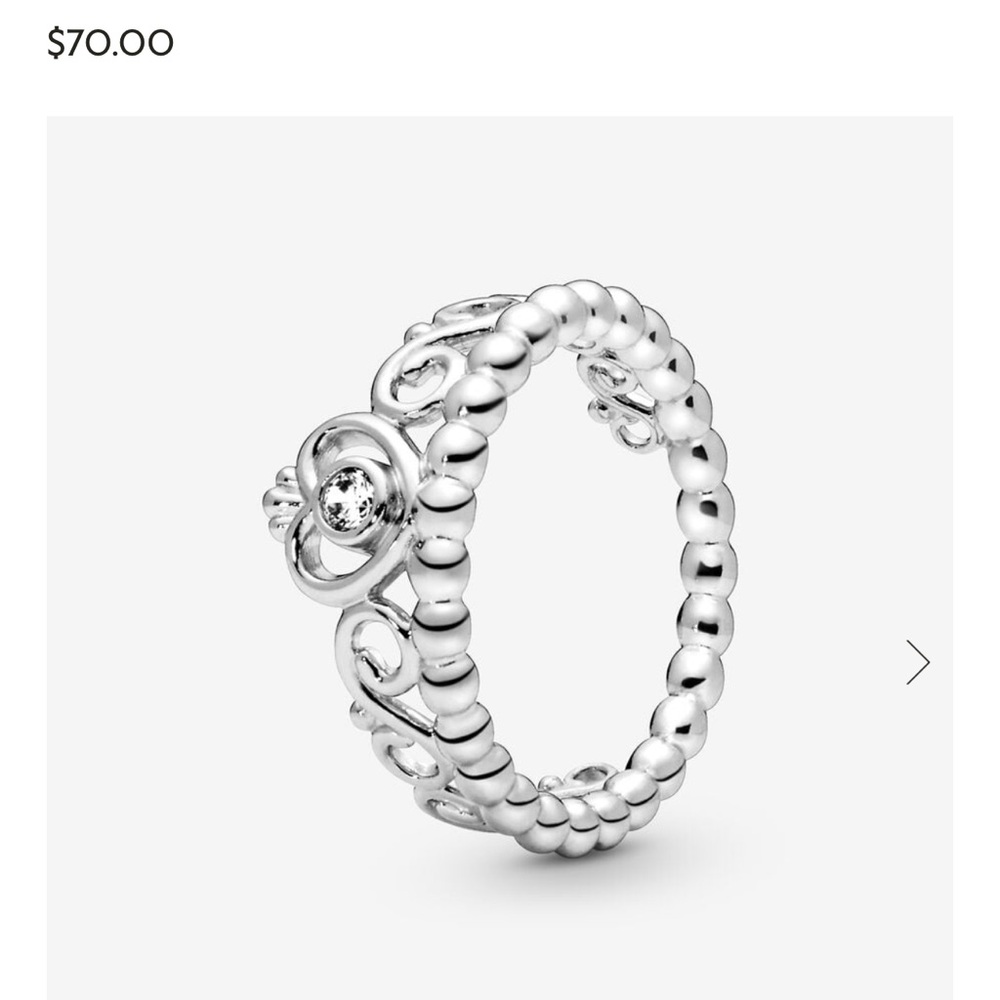 Princess Tiara Crown Ring With Stackable Ring - image 8